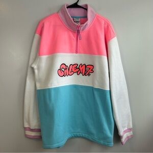 NWT Salem7 Pastel Fleece Quarter Zip High Neck Pullover Size Large